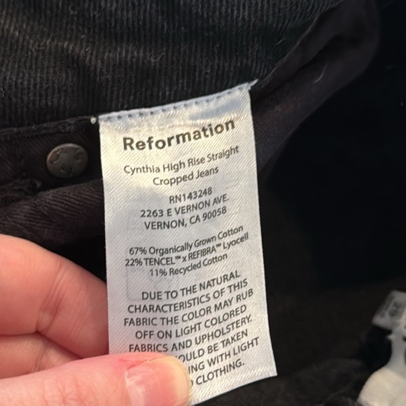 Reformation Cynthia High Rise Straight Cropped Jeans SZ 29 - Picture 3 of 6